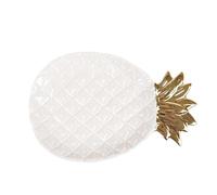 Ceramic Jewelry Plate Storage Tray Pineapple Shape Ceramic Plate Decoration For Home Fruit Jewelry Food Makeup Coffee Beans Dessert(Color 02)