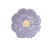 Ceramic Jewelry Trayflowers Ring Dish Holder Porcelain Trinket Tray Decorative Plate For Necklace For Storing Jewelry(Purple)