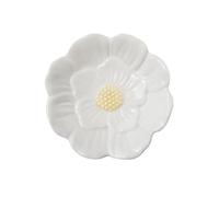 Ceramic Jewelry Trayflowers Ring Dish Holder Porcelain Trinket Tray Decorative Plate For Necklace For Storing Jewelry(White)