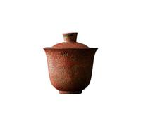 Ceramic kiln changed pomegranate red to cover the bowl. Chinese household scald-proof and exquisite-pomegranate red-cover the bowl
