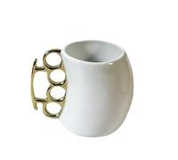 Ceramic Knuckle Mug fistic fist Mug Cup Water Cup Butt Lower Home Decoration(White Gold)
