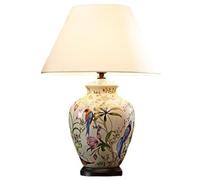 Ceramic Lamps with White Flowers French Country Farmhouse Vintage Porcelain Oriental Table Rustic Floral Bedside Nightstand Desk Lamp for Living Room Bedroom