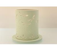 Ceramic Lantern Candle Holder 2 piece for tea lights - The Summer Collection (Various designs) (Lime Green Dragonfly)