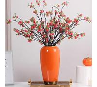 Ceramic Large Vase,Orange 11.8 Inch Tall Floor Vase,Rustic Decorative Vases,Terracotta Vases Minimalist Home Decor for Living Room Entrance Table Centerpiece,Kitchen,Bedroom,Wedding,Housewarming Gift