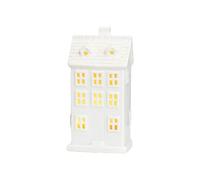 Ceramic LED Lighted Christmas Village Houses,Christmas Village Sets,Christmas Town Scene Desktop Ornaments with LED Light,Christmas Indoor Decor Collection Buildings (Rh2282)