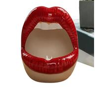 Ceramic Lips Planter Unique Ceramic Gadget Cute Novelty Planter Funny | Ceramic Small Plant Planter for Birthday Her Women As Funny Desk Shelf Home Office Indoor Cactus Pot Table Decor Novelty