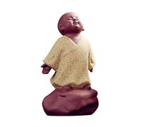 Ceramic Little Cute Buddha Statue Monk Figurine Creative Sculptures Small Monk Home Garden Decoration Ornaments Tea Pet 4'' Inches High Art collection