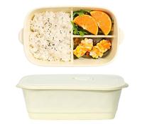 Ceramic Lunch Box with Compartment, Lunch Box with Lid, Beige Lunch Boxes are Leak-Proof Sealed and Reusable, Perfect for School, Office, Picnics, Short Trips or When Riding