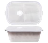 Ceramic Lunch Box with Compartments, Lidded bento Box, Off-White Lunch Box with Leak-Proof Seal, Reusable and Ideal for School, Office, Picnics, Short Trips or Cycling