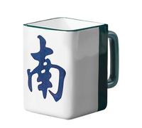 Ceramic Mahjong Mug - 400ml Vintage Chinese Drinkware | Retro Office Cup | Morning Coffee Tea Water Holder | Safe Heat Resistant Design for, Home Work Travel Gift Use