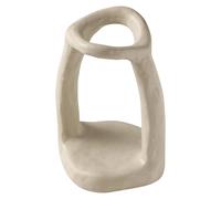Ceramic Makeup Brush Holder - 1 Piece, Modern Candle Stand, Nordic Minimalist Style, Unique Curvaceous Design for Small Décor, Starry Beige Tower Finish