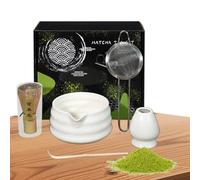 Ceramic Matcha Set, Matcha Whisk Scoop Set, 5 Piece Matcha Set Tea Set - Sturdy Matcha Set for Matcha Lovers, Beginners, Home Field Kitchen, Dining Room, Family