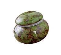 Ceramic Memorial Urn Cremation Box for Cherished Person, Green