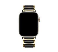 Ceramic+Metal Strap for Huawei Watch Fit 3/4/5 Stainless steel Wristband for Huawei Watch Fit5 Pro Replaceable Bracelet Accessories(Gold black,For Fit 3)