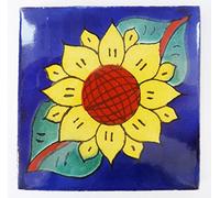 Ceramic Mexican Tile - 10.5cm- Handmade and Ethically Traded by Tumia LAC - Individual Tile - 10 Pack