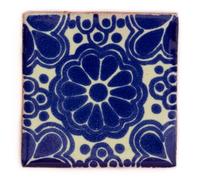 Ceramic Mexican Tile - 5cm- Handmade and Ethically Traded by Tumia LAC - 10 Pack