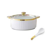 Ceramic Microwave Soup Bowl Serving Bowl with Double Handles - for Home Kitchen Or Restaurant Use