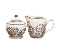 Ceramic Milk Jug and Sugar Bowl Set with Lid, Vintage Creamer Pitcher Pot for Coffee, Tea, Syrup, Kitchen Decor Gift - Serving(Milk Jug+Sugar Bowl)