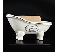 Ceramic Mini Bathtub Soap Dish Decortative Clawfoot Bathroom Soap Dish (Style 03)