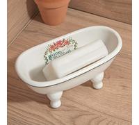 Ceramic Mini Bathtub Soap Dish Decortative Clawfoot Bathroom Soap Dish (Style 04)