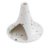 Ceramic Mini Chiminea Palo Santo Holder, Ink Dotted Sage Burner with Top Smoke Vent and Arched Opening, Funnel Shape Incense Burner for Cedar, Zen Inspired Home Decor Gift, 1 Pc