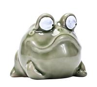 Ceramic Miniature Frog Incense Stick Holder Green Animal Statue Has Big Eyes For Home Decoration And Meditation Space Is Whimsical