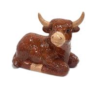 Ceramic Money Box Highland Cow Design Piggy Bank Cash Coin Saving Box w/ Stopper
