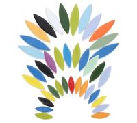 Ceramic Mosaic Tiles for Beginners, Leaf Petal Shapes, 200g Mixed Colour | Rounded Edges, Glazed Finish, for Planters, Tabletops, Wall Art and Picture Frame Decorating Random Color