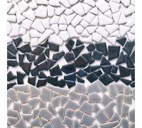 Ceramic Mosaic Tiles for Crafts, White Black Grey Color Mosaic Tiles for Crafts Bulk, Mosaic Project Making