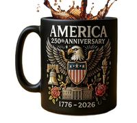 Ceramic Mug - 250th Anniversary, Eagle Flag Logo, Veteran Gifts Tea Cups | Effective 11 oz Coffee Cups with Handle, Cultural Symbol Mug for Adults Men Women