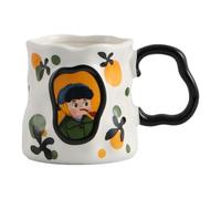 Ceramic Mug - 380ml Coffee Cup, Heat Resistant Cute Drinkware, Funny Charming Design, Easy Grip Daily Use, Multi Purpose Tea Milk Water Holder, Home Office School Dorm, Occasions Offer 14x9.3x8.5cm