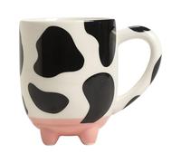 Ceramic Mug - 430ml 13.8cm Ceramic, Black/White Drink Cup, Cow Graphic Tableware Piece | Perfect for Morning Study Sessions, Kitchen Shelf Display, Studio Breaks, Apartment Living Spaces