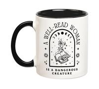 Ceramic Mug A Well-Read Woman is A Dangerous Creature Coffee Mug 330Ml | Ceramic Mug Thickened Safe Bone China Mugs For Daily Gifts Work Ceramics Cup