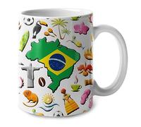 Ceramic Mug Brazil Symbols Drinking Cup