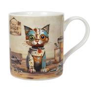 Ceramic Mug Bug Art Scrap Kitten Cat Art 350Ml Coffee Cup Steampunk Vintage Gift
