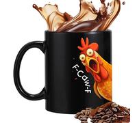 Ceramic Mug - Ceramic Water Drinkware, Personalised with Your Text Cockerel Chicken Hen, Farm Watercolour Art Coloured Ceramics Mug Cup Gift | Chicken Lover & Presents for Women & Men | Women Me