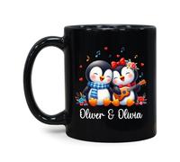 Ceramic Mug Couple Penguin Handcrafted Ceramic Cup 330Ml | Ceramic Mug Thickened Safe Coffee Mug For Daily Gifts Work Ceramics Cup