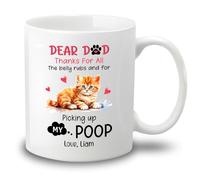 Ceramic Mug Dear Dad Thanks for All Drinking Cups,with Handle,Funny,Tea Mugs for Friend Office Men 330Ml