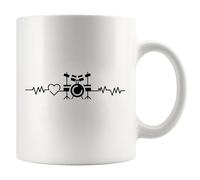 Ceramic Mug Drums Heartbeat Drummers Bone China Mugs 330Ml | Ceramic Mug Safe Anti-Slip Coffee Mug For Office Gifts Wedding Ceramics Cup
