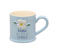 Ceramic Mug for Nanna with Embossed Floral Design and Wording 290ml - Comes Gift Boxed