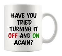 Ceramic Mug Have You Tried Turning It Off and On Again Coffee Mug 330Ml | Ceramic Mug Eco-Friendly Safe Bone China Mugs For Office Work Wedding Ceramics Cup