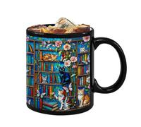 Ceramic Mug - Heat Resistant Drinkware 350ml | Ceramic Cup for Book Lovers | Reading Enthusiast Coffee Mug for Gift Readers, Chocolate Tea Water Juice Home Dorm Hotel Apartment Animal Lovers,