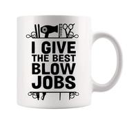 Ceramic Mug I Give The Best Blow Hairstylist Hairdresser Barber 330Ml | Ceramic Mug Anti-Slip Thickened Ceramics Cup For Work Gifts Office Coffee Mug
