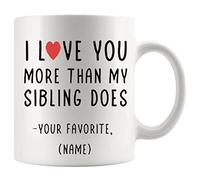 Ceramic Mug I Love You More Than My Siblings Does Favorite Child 330Ml | Ceramic Mug Premium Thickened Bone China Mugs For Office Work Wedding Handcrafted Ceramic Cup