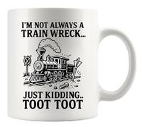 Ceramic Mug I'm Not Always A Train Wreck Just Kidding Coffee Mug 330Ml | Ceramic Mug Thickened Safe Ceramics Cup For Wedding Office Work Bone China Mugs