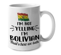 Ceramic Mug I'm Not Yelling I Am Bolivian Bolivia Coffee Mug 330Ml | Ceramic Mug Thickened Anti-Slip Bone China Mugs For Office Work Wedding Handcrafted Ceramic Cup