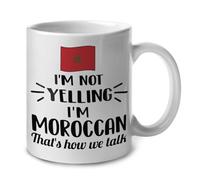 Ceramic Mug I'm Not Yelling I Am Moroccan Morocco Coffee Mug 330Ml | Ceramic Mug Anti-Slip Premium Bone China Mugs For Office Daily Wedding Handcrafted Ceramic Cup