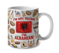 Ceramic Mug I'm Not Yelling I'm Albanian Bone China Mugs 330Ml | Ceramic Mug Thickened Premium Coffee Mug For Daily Office Wedding Ceramics Coffee Mugs