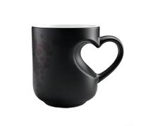 Ceramic Mug In Heart Outline Shape With Built In Color Changing Technology Activated By Beverage Temperature Rise