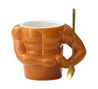Ceramic Mug - Large Tea Cups For Men | Great Coffee Mugs For Men | Hilarious Ceramic Milk Cup | Cute Muscle Coffee | Drinking Containers With Lec